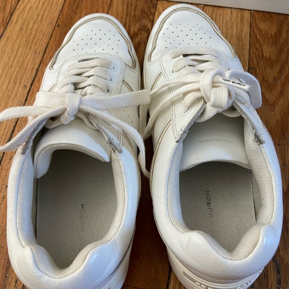 Tory Burch clover court low top white leather Sneakers 9 - Picture 7 of 10